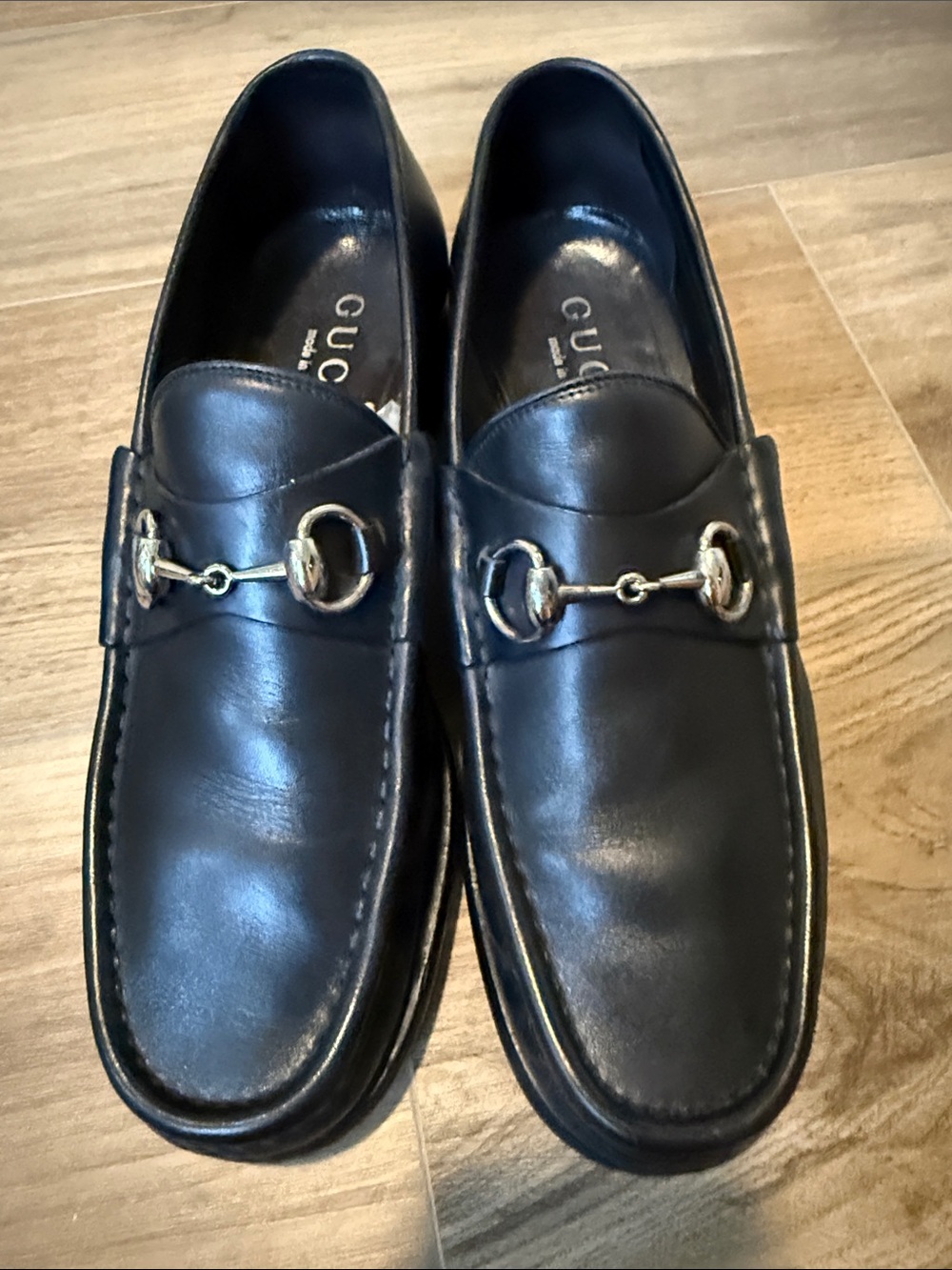 Gucci Black Leather Horsebit Slip-On Loafers - Picture 2 of 12